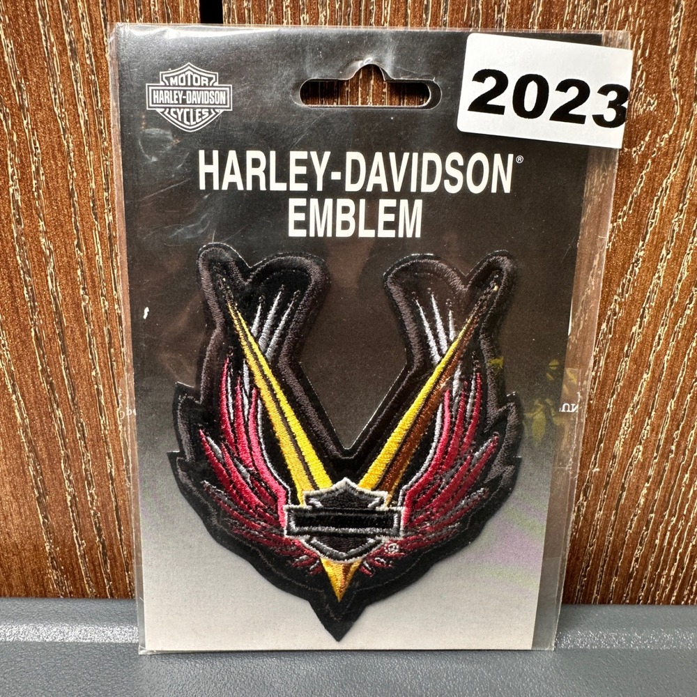 NEW 2005 Harley-Davidson 4" Embroidered Winged V-Twin Logo Patch Emblem RARE Y2K
